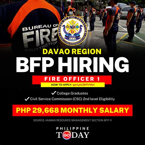 fire protection works davao|109 Vacancies for Fire Officer 1 at BFP Davao Region, Apply Now.
